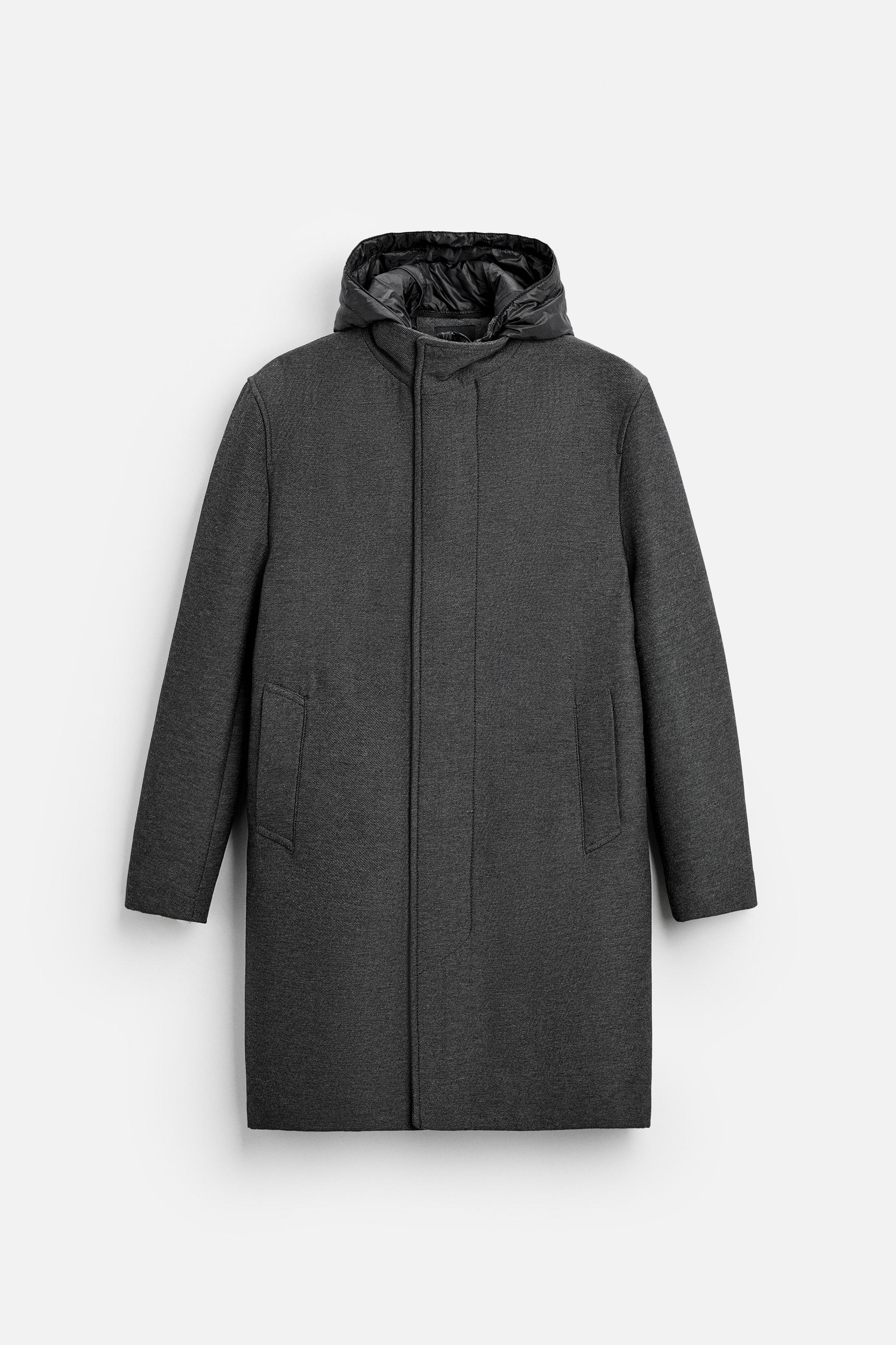 Gray hooded coat online