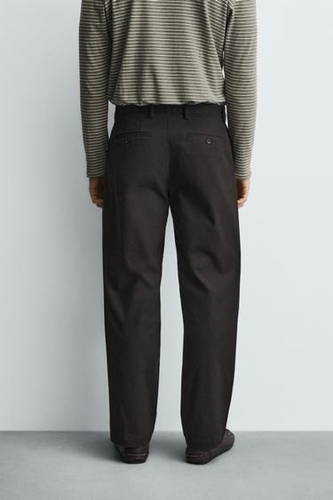 PANTALON STRUCTURÉ À PLIS - Marron de Zara - Image 2