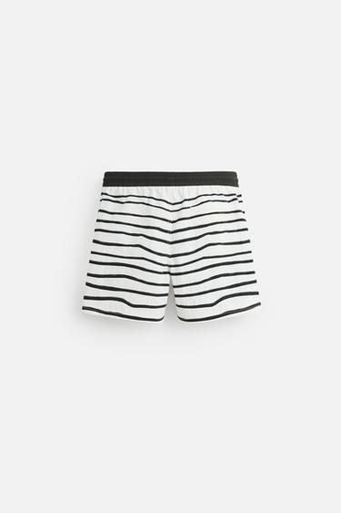 OTIS KWAME KYE QUAICOE PRINTED MID-LENGTH SWIMMING TRUNKS - Black / White by Zara - Image 6