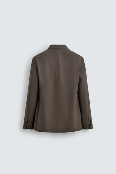 VESTE DE COSTUME À BOUTONNAGE CROISÉ - Gris taupe de Zara - Image 7