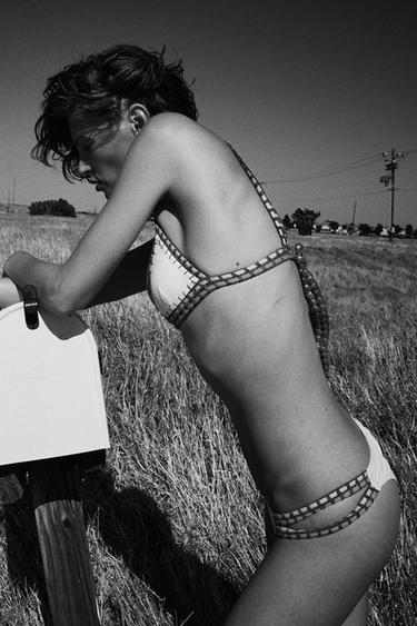 CROCHET STRAP BIKINI TOP - Yellow by Zara