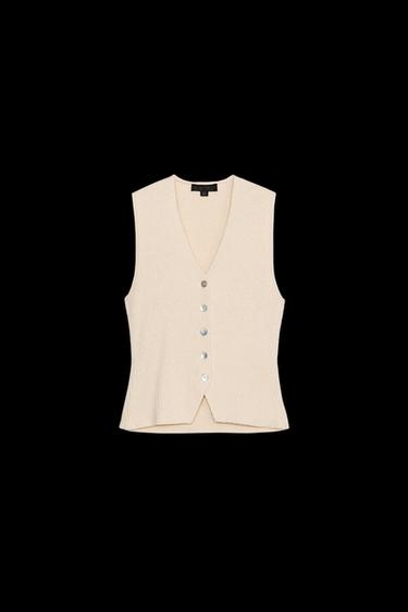 TOP-STRICKWESTE - Cremefarben von Zara - Bild 0