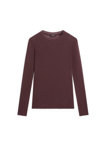 T-shirt semi-transparent 100 % coton à col contrastant - blanc de Zara