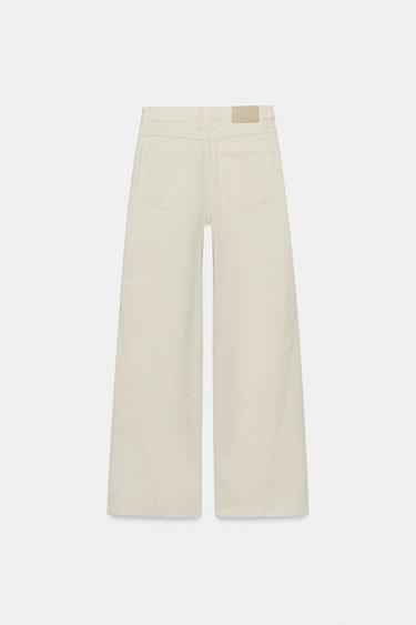 Z1975 HIGH-WAIST WIDE-LEG JEANS - Ecru by Zara - Image 6