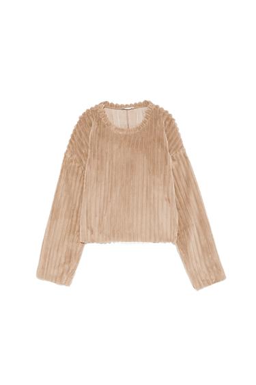 FAUX FUR SWEATSHIRT