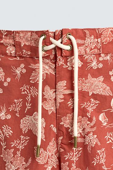 MAILLOT DE BAIN LONG À IMPRIMÉ FLORAL - Rouge clair de Zara - Image 8