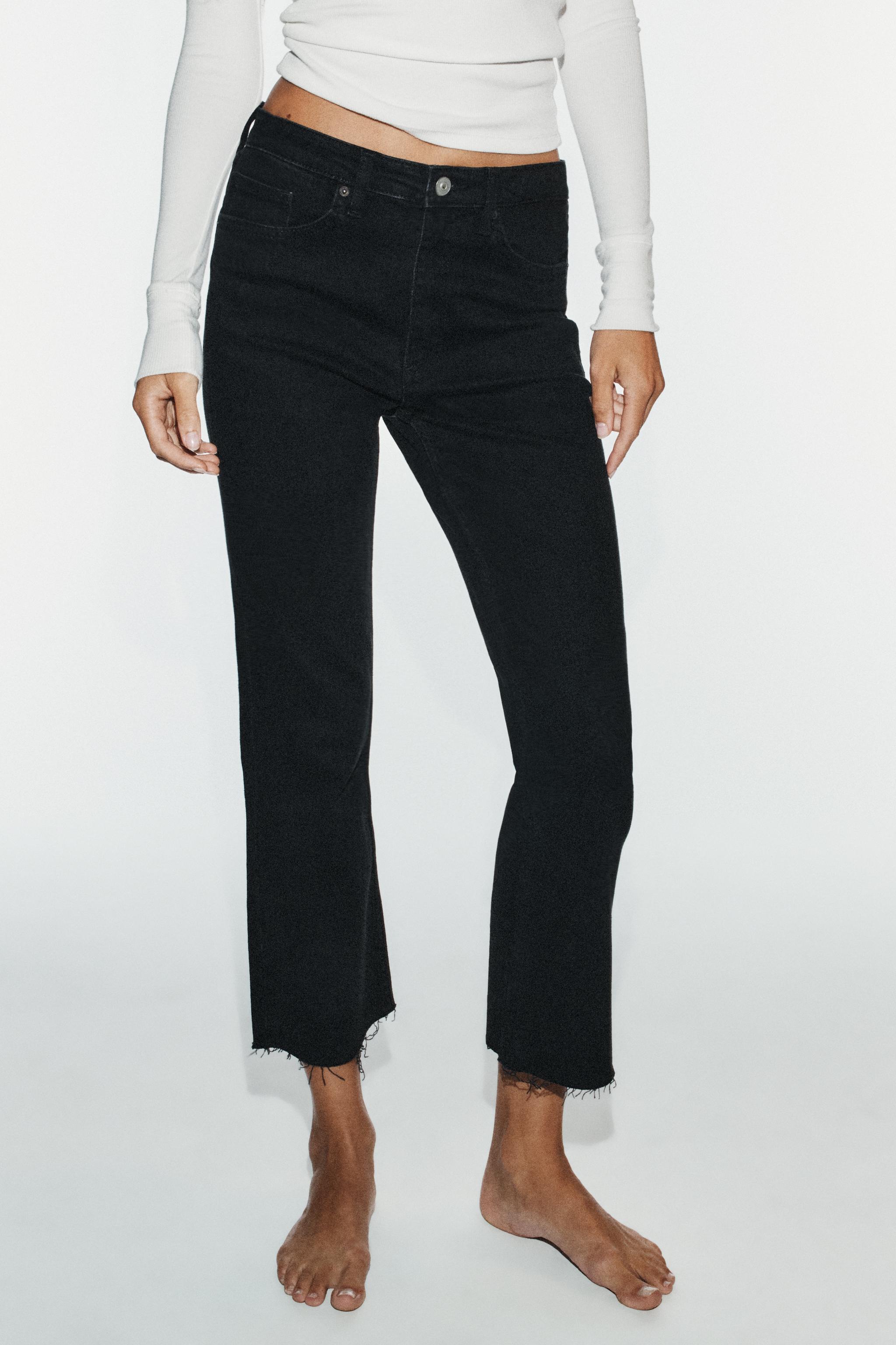 Женские джинсы Zara TRF HIGH-RISE CROPPED POLKA DOT FLARE JEANS — фото 3