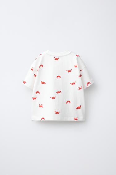 T-SHIRT IMPRIMÉ CRABES - Blanc de Zara - Image 1