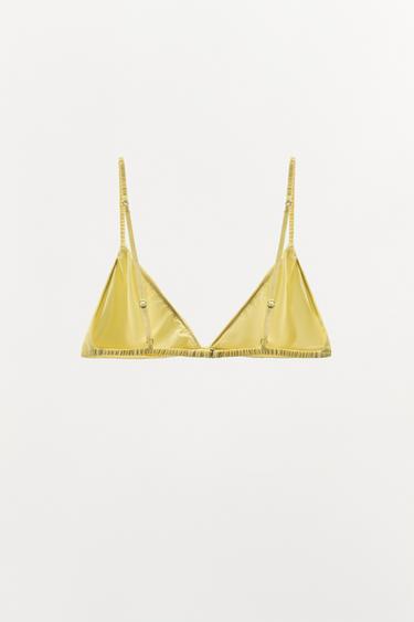 TRIANGLE BRALETTE WITH SILK - Yellow by Zara - Image 4
