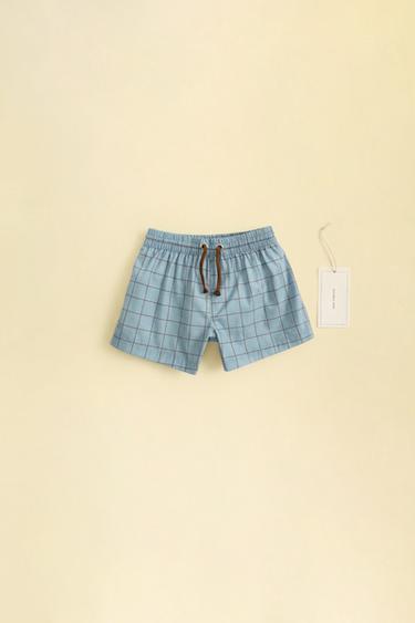 ZARA TIMELESS - ZWEMSHORT MET RUITEN - Blauw van Zara - Afbeelding 0