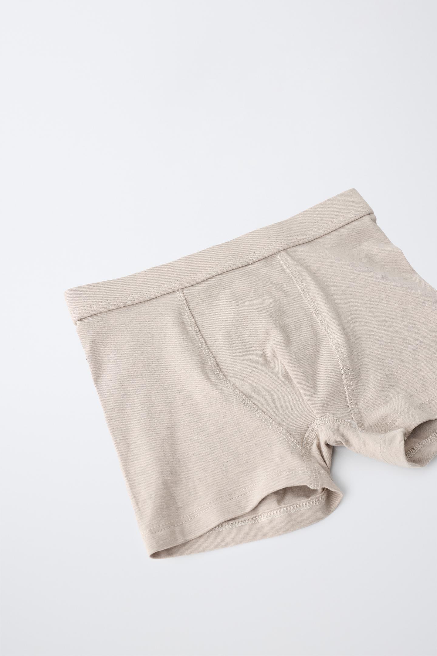 Трусы-боксеры для детей, в полоску, 5 шт. — Zara, цвет: Коричневый / Серо-коричневый — фото 3