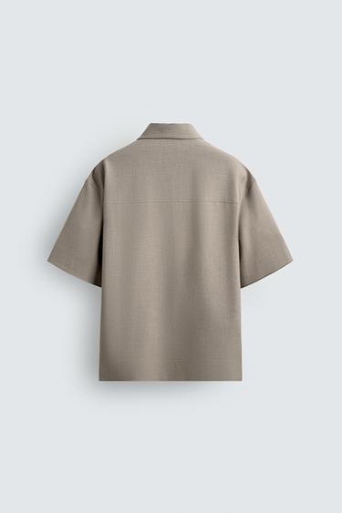 TECHNICAL ZIP-UP POLO SHIRT - Beige marl by Zara - Image 8
