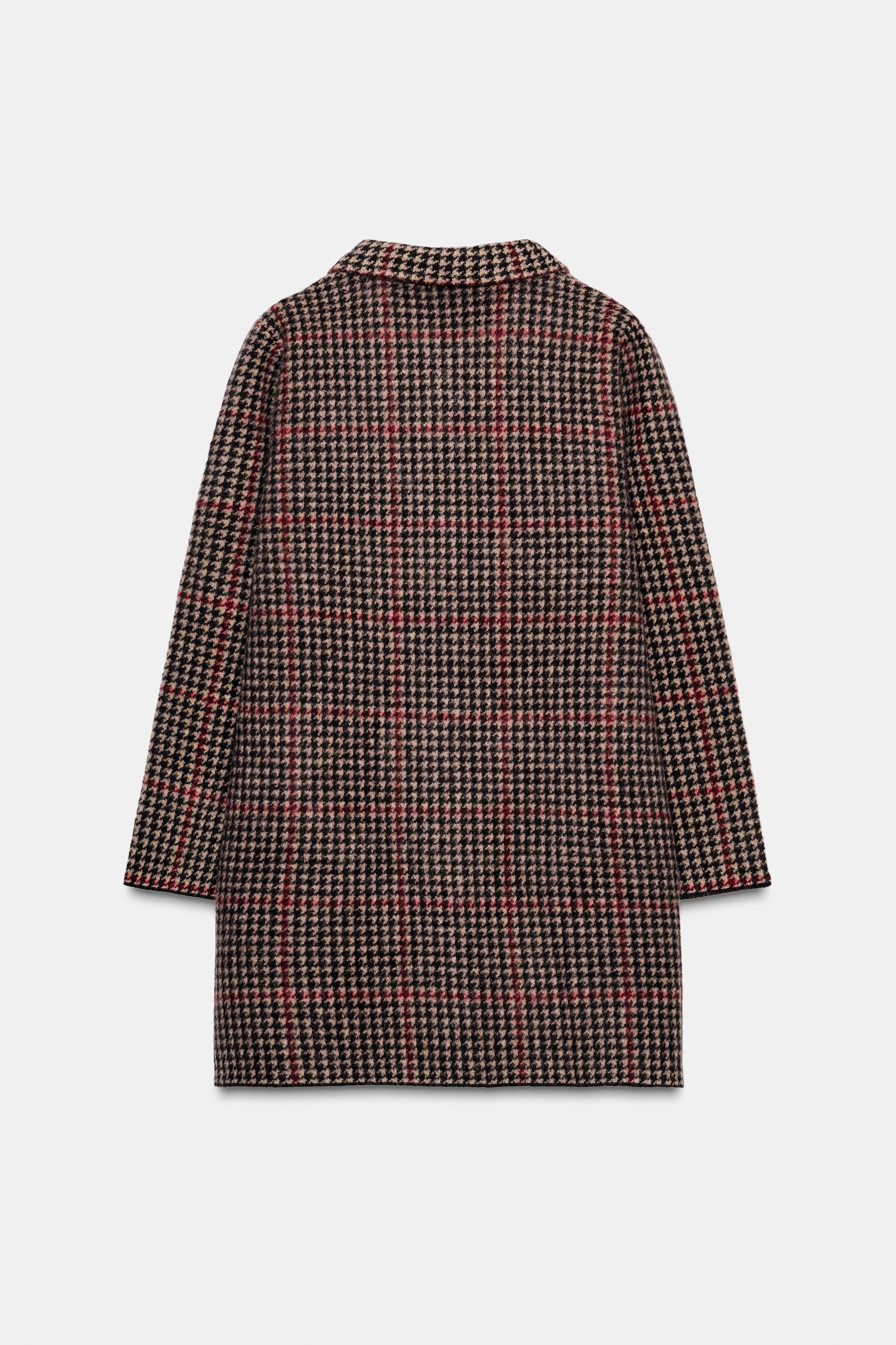 100% WOOL HOUNDSTOOTH COAT