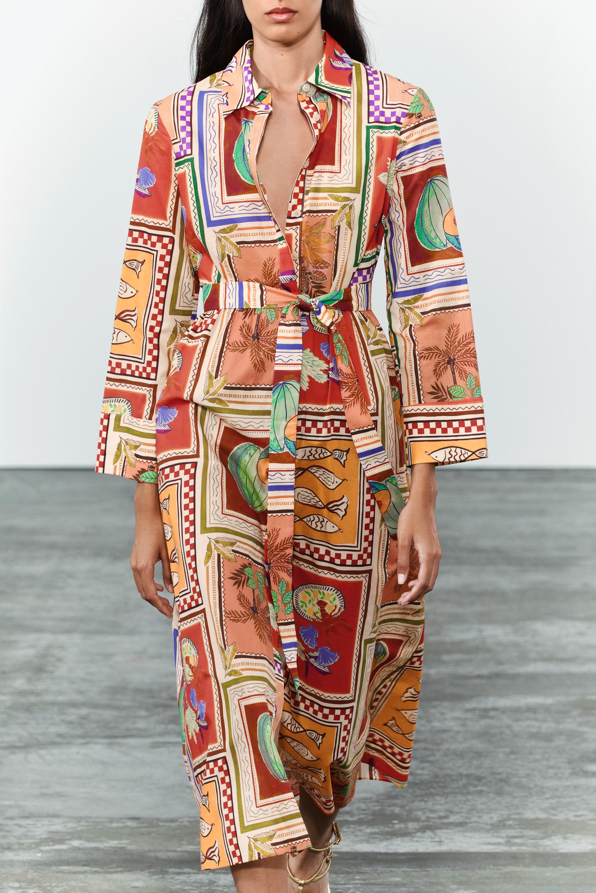 ZW COLLECTION PRINT SHIRT DRESS