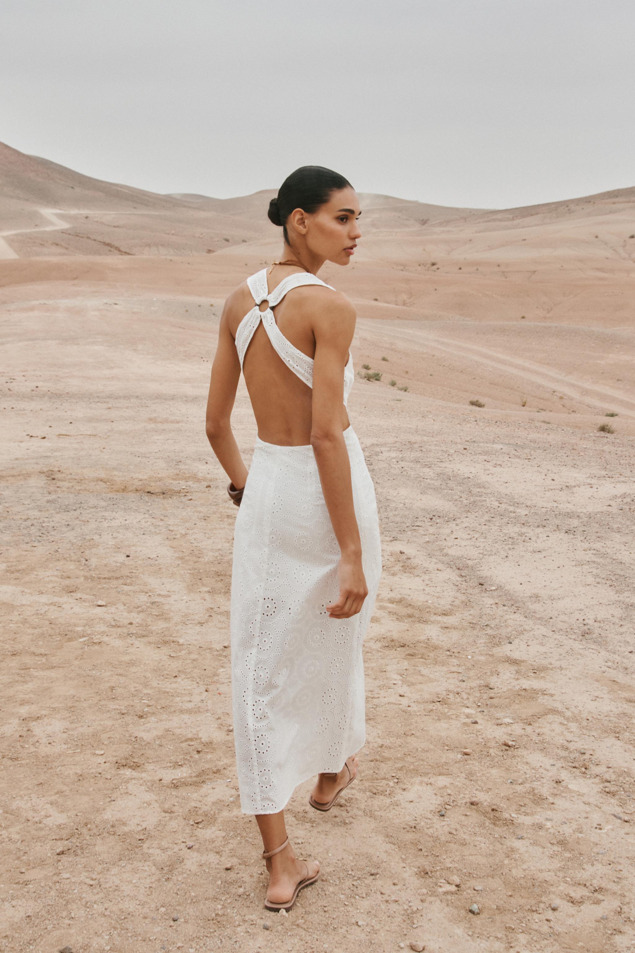 EMBROIDERED MIDI DRESS - White | ZARA South Africa EMBROIDERED MIDI DRESS - White | ZARA South Africa