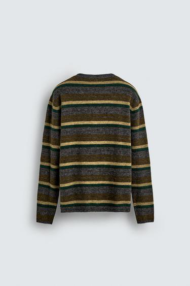 STRIPED JACQUARD CARDIGAN - Anthracite Grey by Zara - Image 6