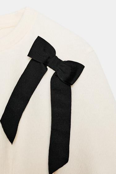 SOFT TIE TOP - Oyster-white by Zara - Image 6