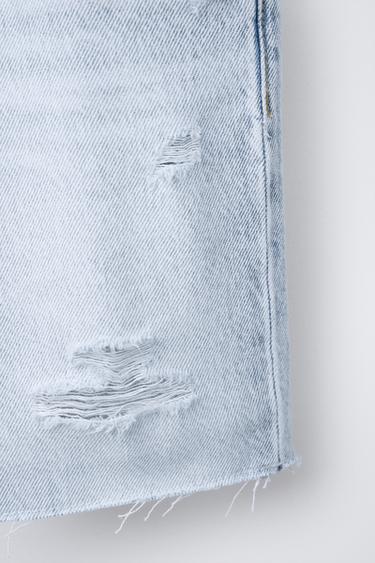 RIPPED DENIM BERMUDA SHORTS - Blue by Zara - Image 3