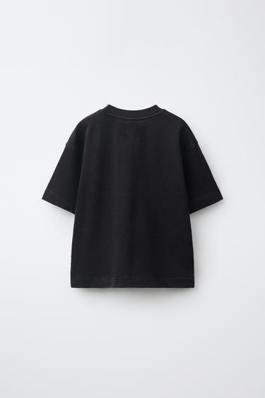 WASHED-EFFECT POCKET T-SHIRT — Black 2