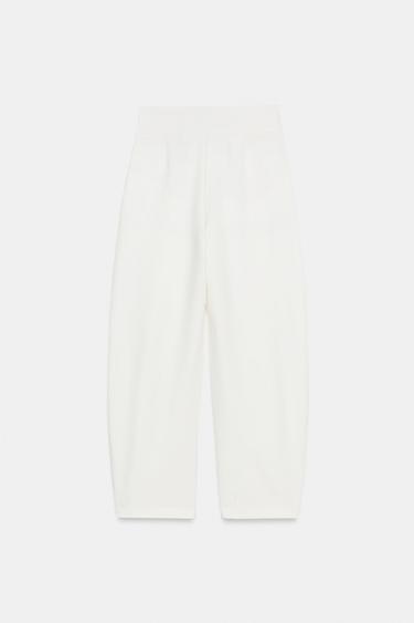 PANTALON SATINÉ BALLON - Blanc cassé de Zara - Image 8