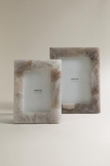 STONE PHOTO FRAME - Light brown by Zara