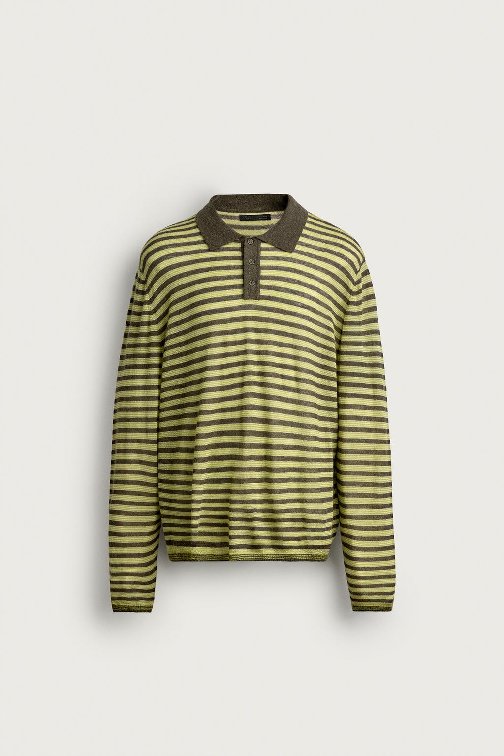 STRIPED JACQUARD KNIT POLO