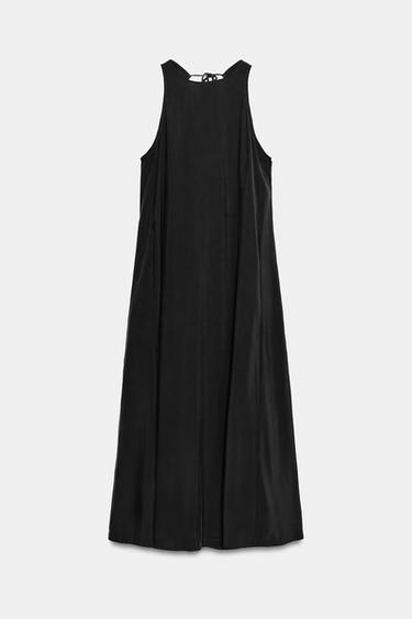 Zara FLOWY MIDI DRESS - Black