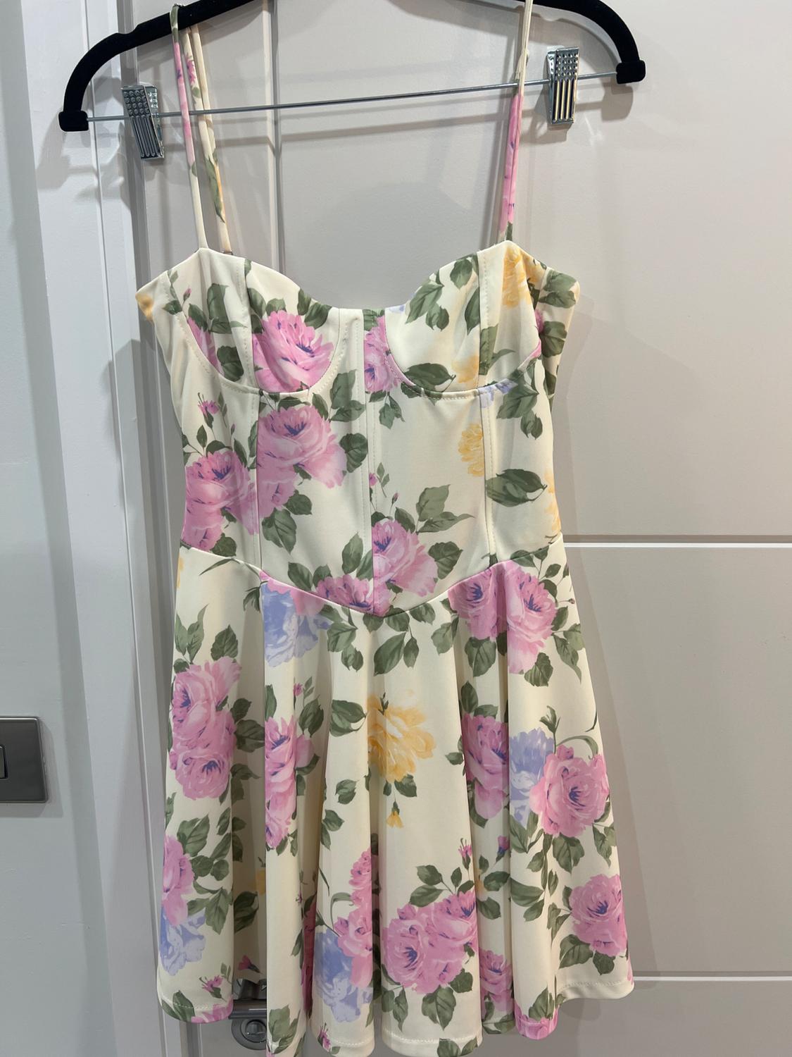 FLORAL CORSETRY-INSPIRED DRESS