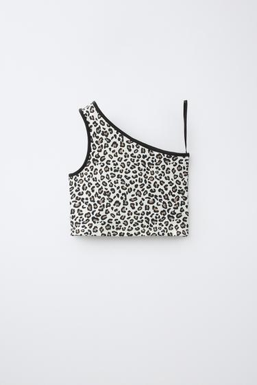 Zara ASYMMETRIC ANIMAL PRINT TOP - Leopard - Image 0