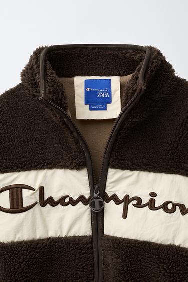 VESTE EFFET MOUTON DOUBLURE POLAIRE CHAMPION ® X ZARA - Chocolat de Zara - Image 4
