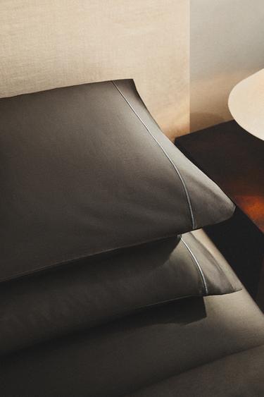 TAIE D’OREILLER SATIN FESTON (300 FILS) - Cendré de Zara - Image 5