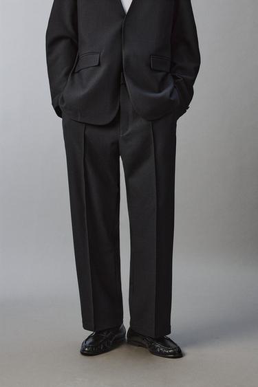 RELAXED FIT SUIT TROUSERS - Dark anthracite by Zara