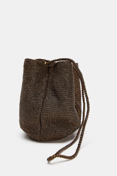 SAC À MAIN EN TISSU MÉTALLISÉ - Marron de Zara - Image 2