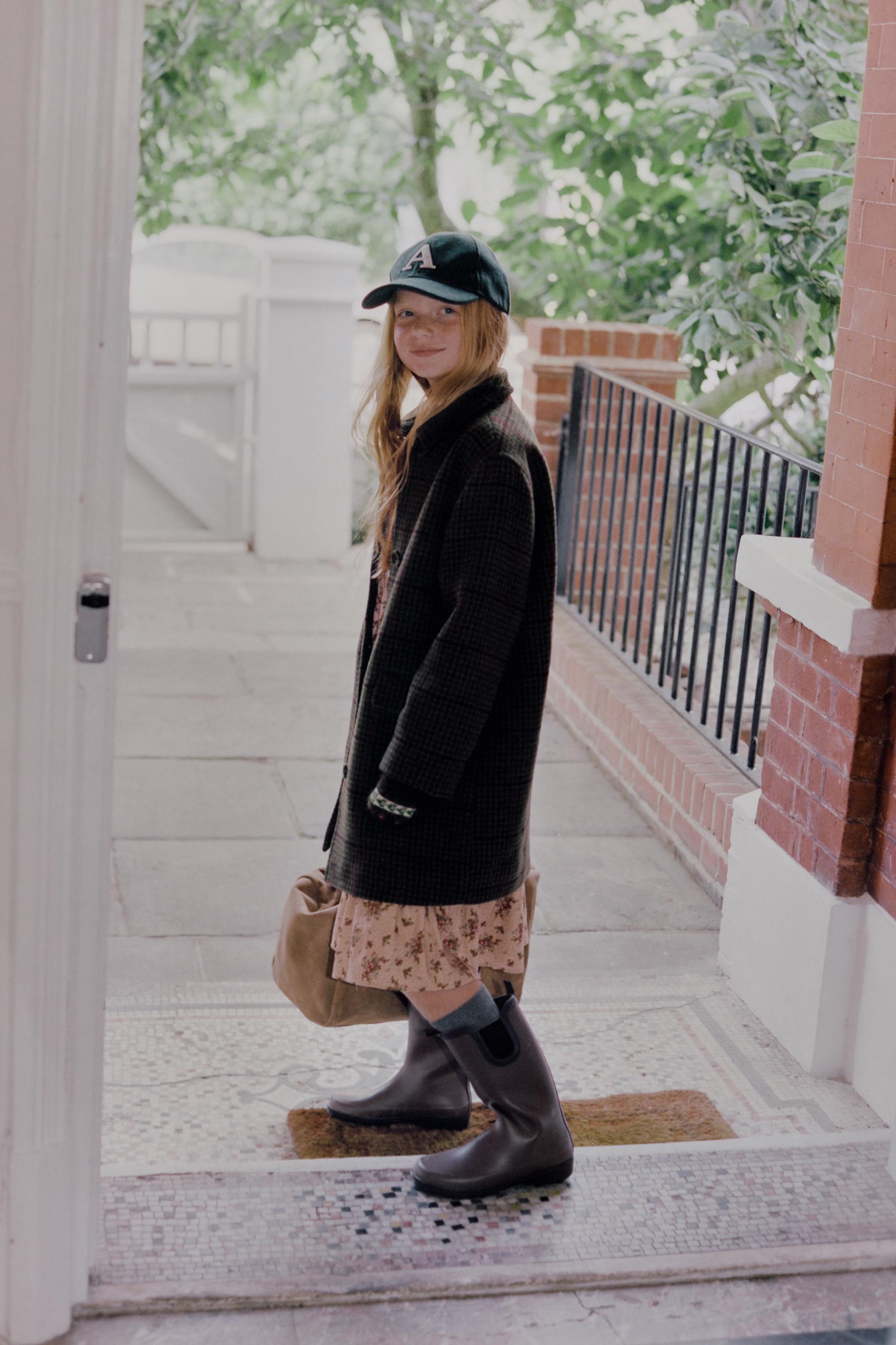 チェック柄ウールコート - ダークブラウン | ZARA Japan / 日本