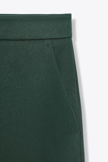 PANTALON CULOTTE TAILLE HAUTE - Vert foncé de Zara - Image 6