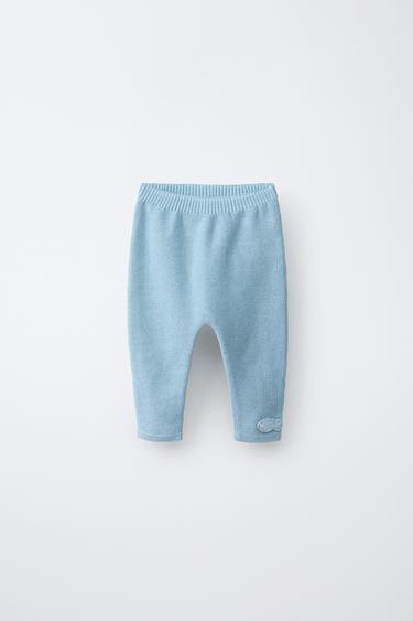 KNIT TROUSERS WITH FISH APPLIQUÉ - Light turquoise by Zara - Image 0