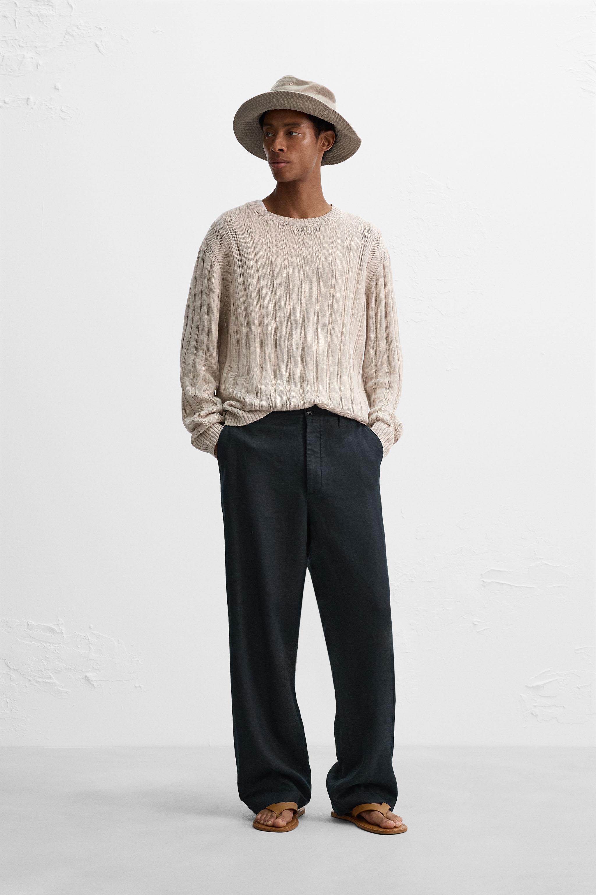 STRAIGHT FIT 100% LINEN PANTS