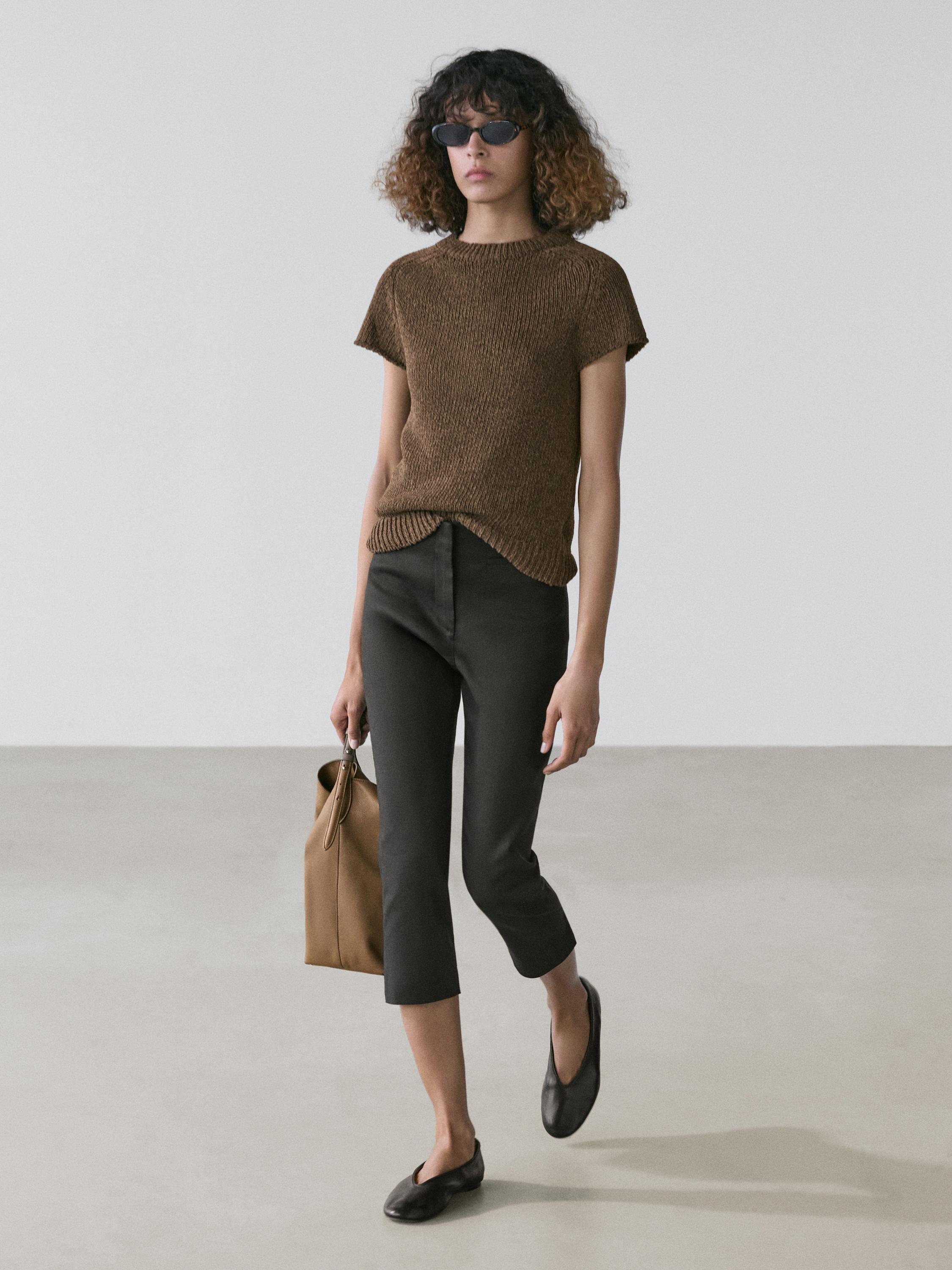 Linen blend capris