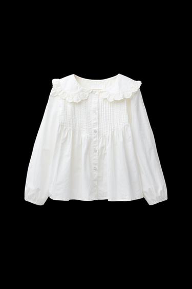 Zara PETER PAN COLLAR SHIRT - Oyster-white - Image 0