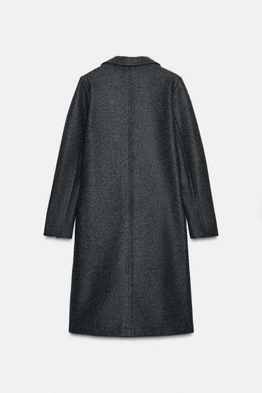 MANTEAU DOUX À BOUTONS - Gris chiné de Zara - Image 1