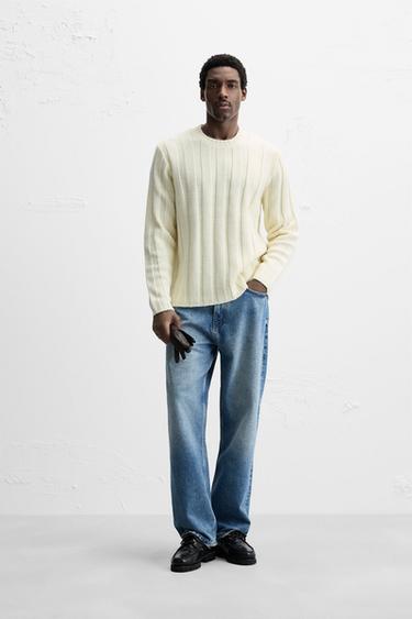 RIBBED TEXTURED SWEATER - Ecru by Zara - Image 0