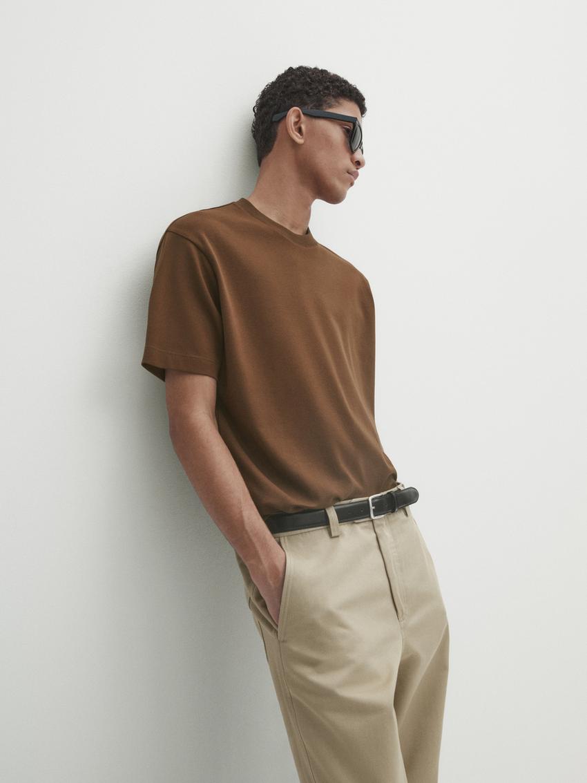 100% cotton medium weight T-shirt - Brown