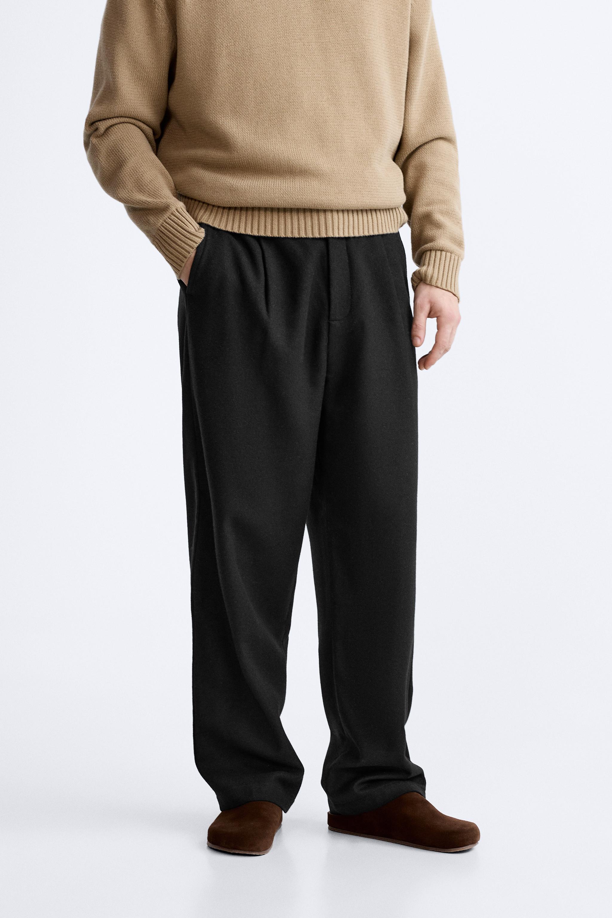 Zara TEXTURED STRETCH PANTS