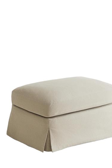 غلاف قطني لمسند القدمين FOOTSTOOL 01 - بني/ توبو الخاص بـ Zara