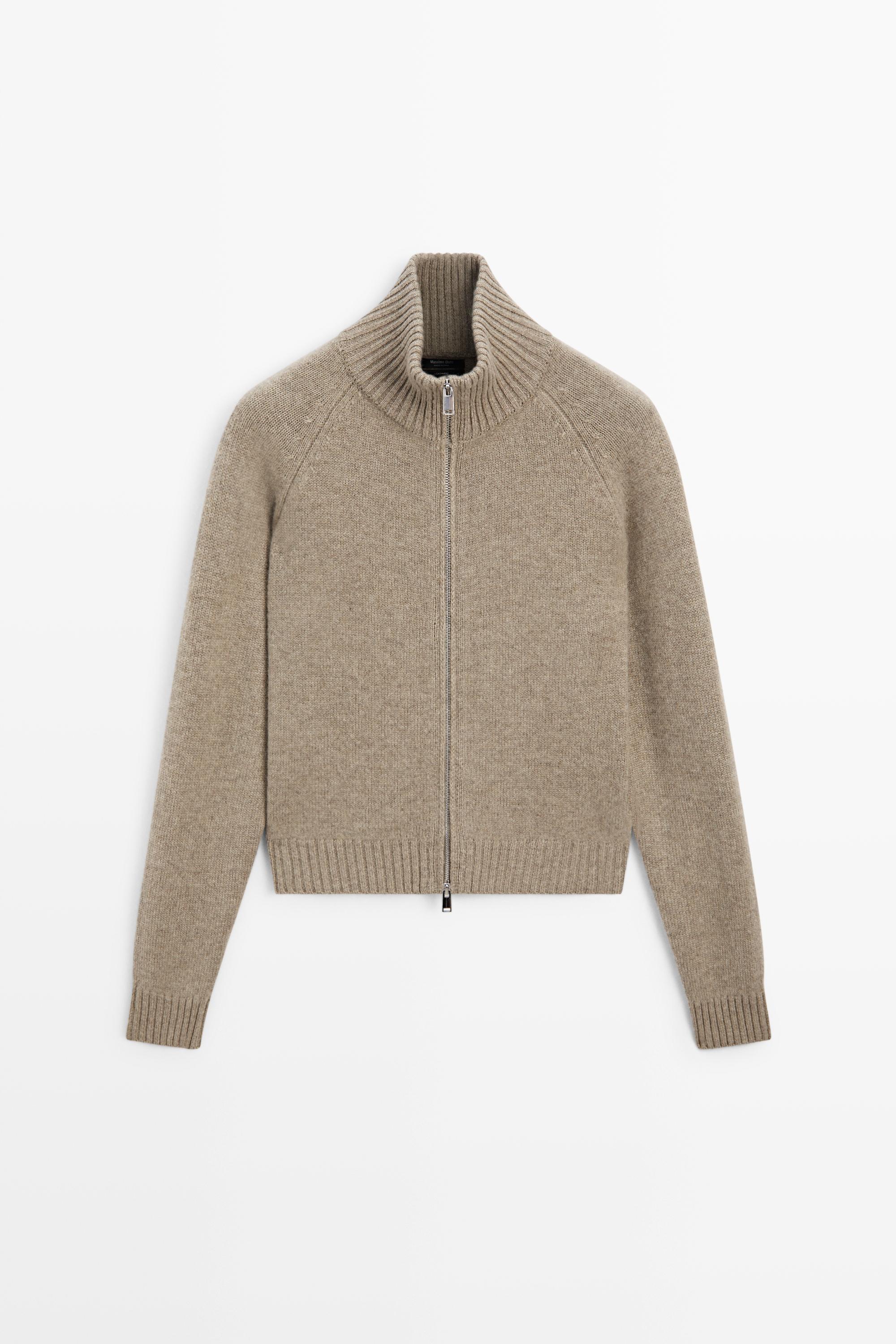 100% cashmere zip knit cardigan - 211 | ZARA United States