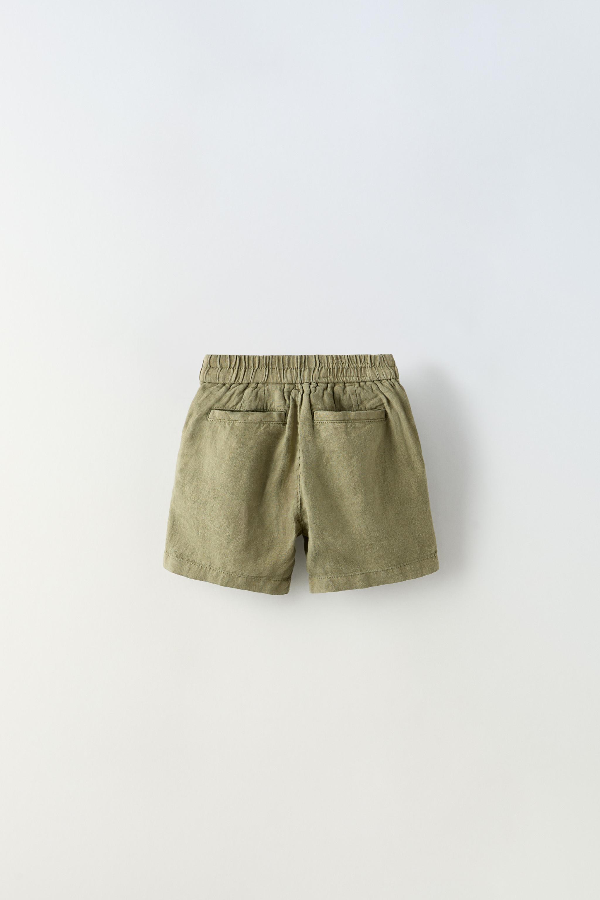 LINEN BERMUDA SHORTS - Khaki | ZARA Spain