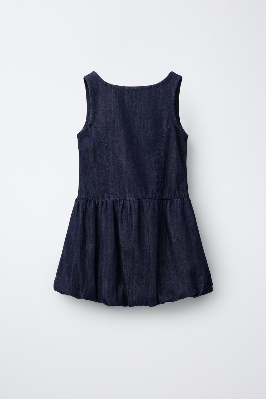 white christmas dresses Apricot Aztec Embroidered Denim Mini Dress w/ Balloon Sleeve- Mid Blue   Howard & Marge Boutique