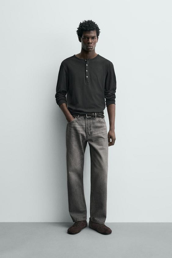 JEANS REGULAR FIT - Gris de Zara - Imagen 0