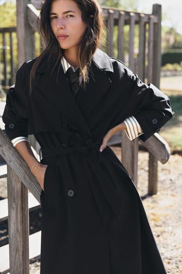 WATER-REPELLENT WINDPROOF TRENCH COAT — Black 2