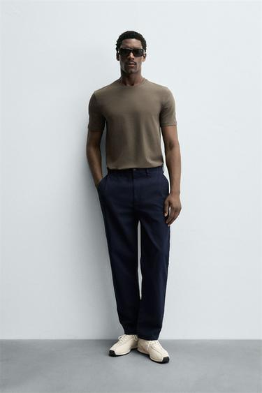 BASIC SLIM FIT T-SHIRT - Dark mink by Zara
